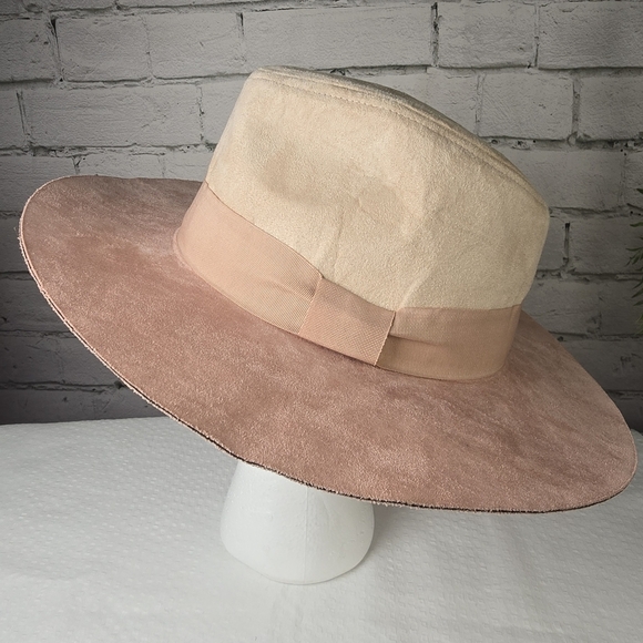 Luminary Suede Two Toned Pink Cowboy Style Hat Womens Nwt - Picture 5 of 9